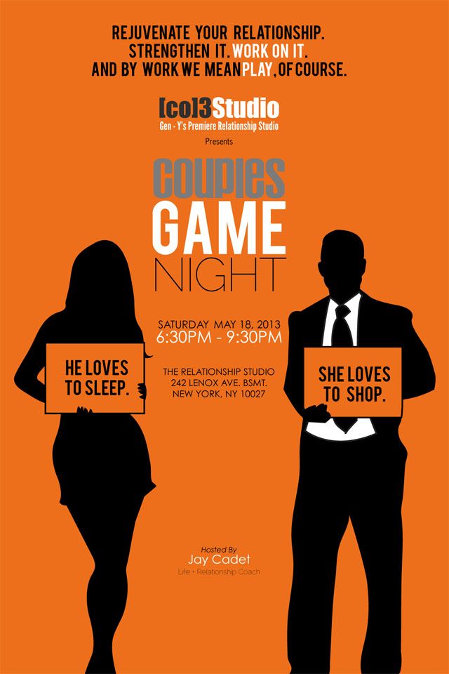 Couples game night activity game